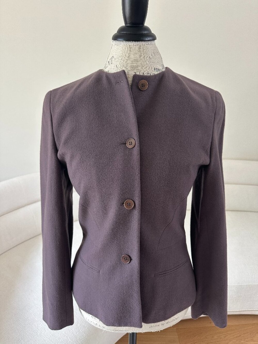 Vintage 90s Calvin Klein Collection Wool Cashmere Jacket Sz 6 | Carolyn Bessette